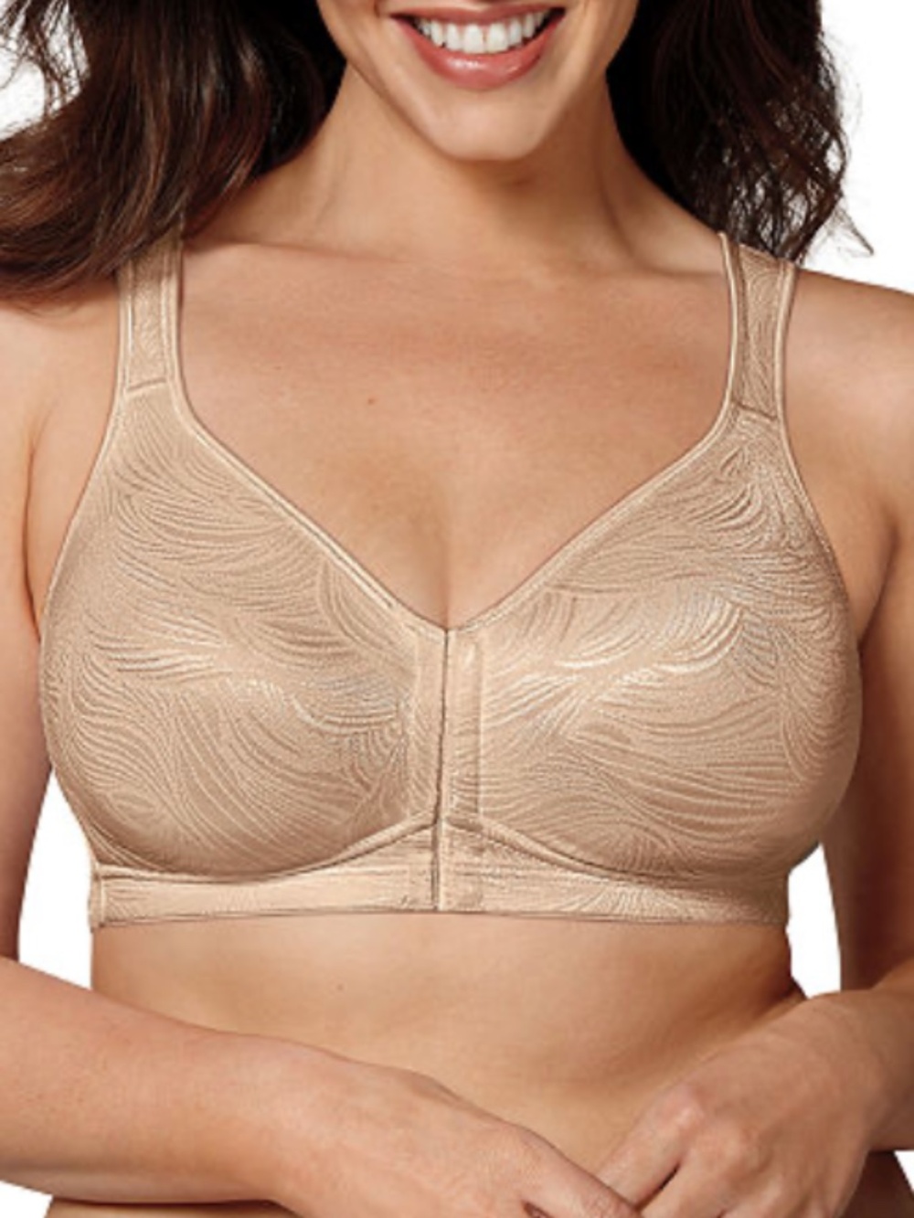 Playtex 18 Hour Front Close Wireless Bra with Back Support Nude 38B Women's